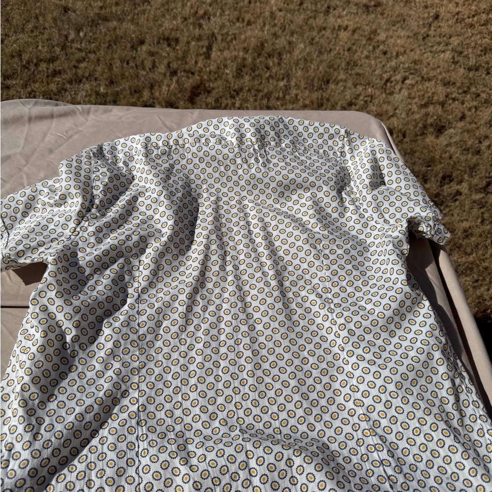 Ted Baker Blue and White Geometric Casual Shirt